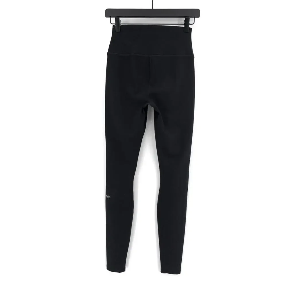 ALO YOGA 7/8 High-Waist Ripped Warrior Black S